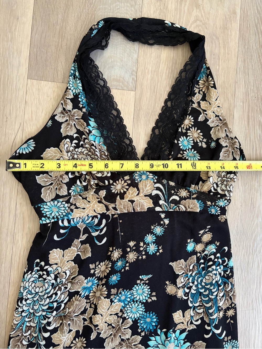 Y2K Papaya Floral Lace Halter Dress Size Large - Picture 6 of 7